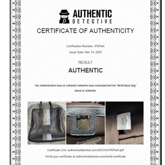 MCM Black Leather Briefcase w/COA (Strap Not Included) - Picture 3 of 13